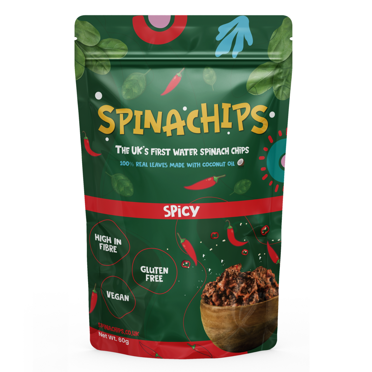 Spinachips Spicy Front